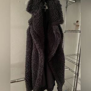 Gray faux fur vest - very warm